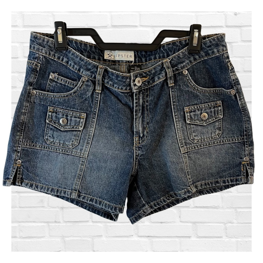 Arizona Jeans Junior 11 Hipster Y2K Blue Jean Shorts Micro Festival BOHO Western